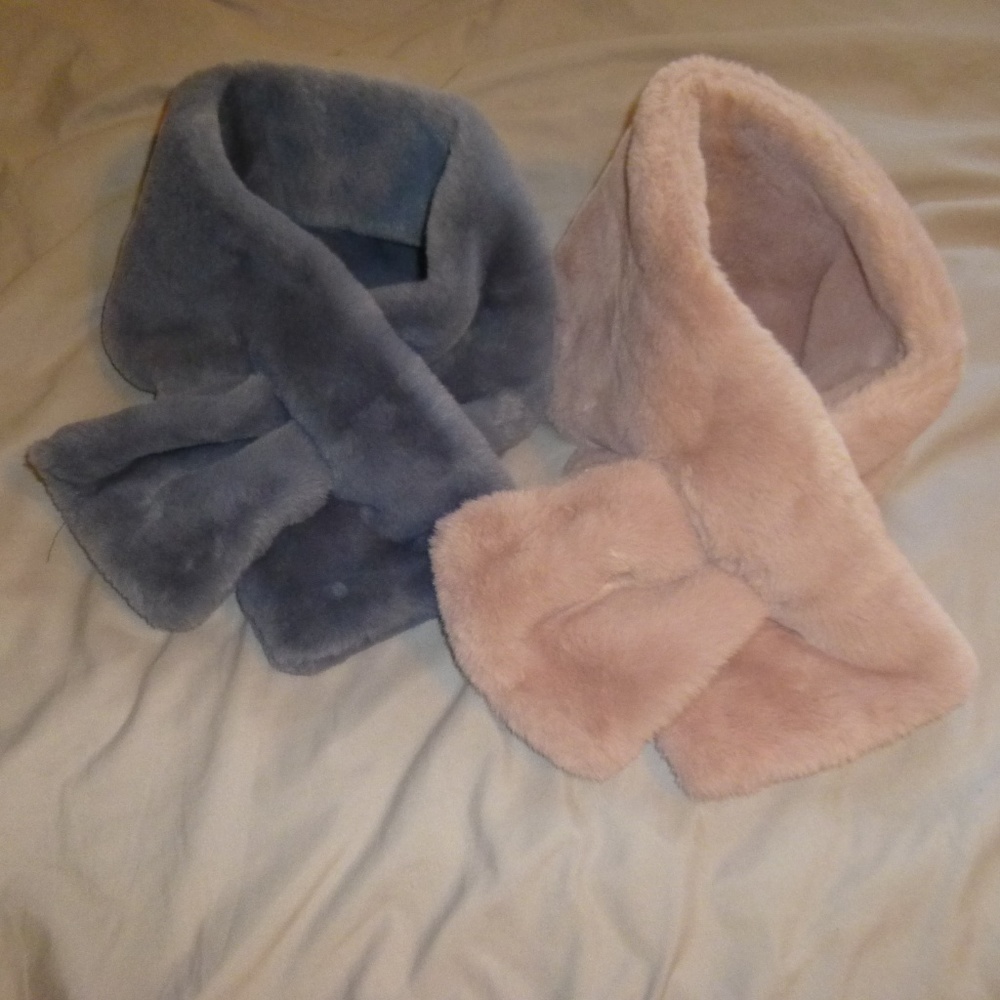 Faux fur pull through scarf